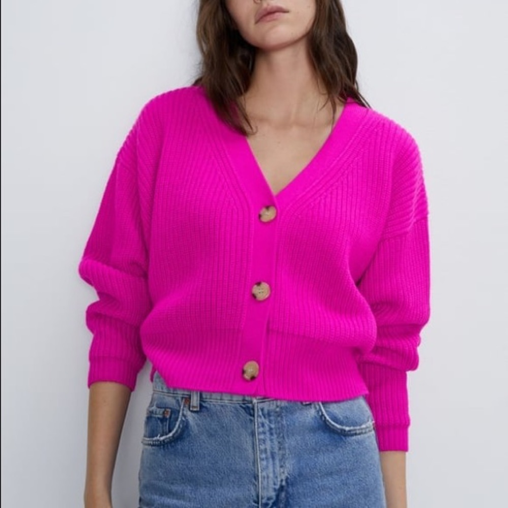 Zara Hot Pink Cardigan